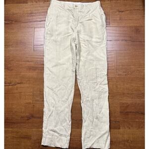 Ralph Lauren Purple Label Linen Pants Mens 32x33 Ivory Straight Leg Luxury Retro